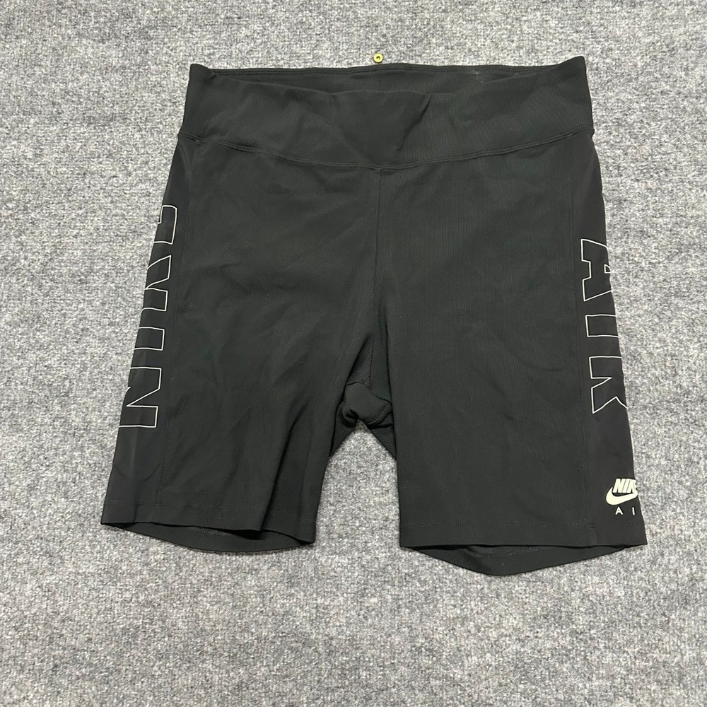 Nike Biker Shorts Womens Size 2X Black Air Logo High Waisted Athletic Gym Sport